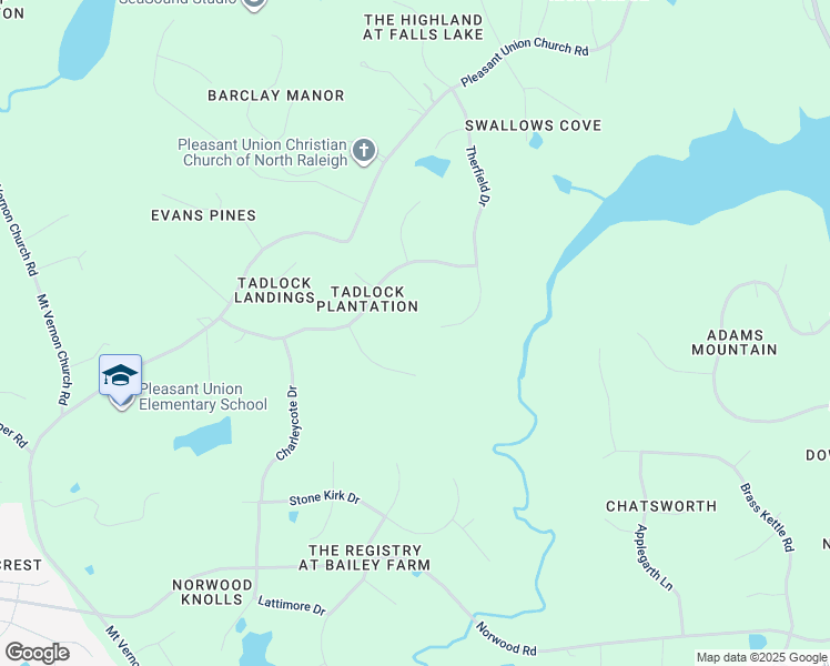 map of restaurants, bars, coffee shops, grocery stores, and more near 6200 Therfield Drive in Raleigh