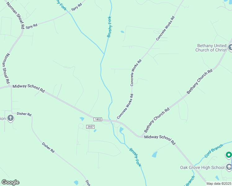 map of restaurants, bars, coffee shops, grocery stores, and more near 377 Concrete Works Road in Winston-Salem