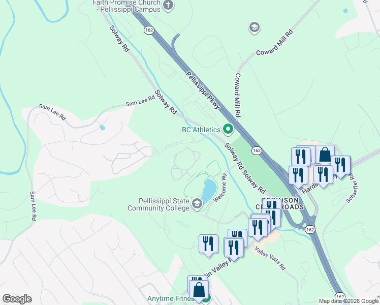 map of restaurants, bars, coffee shops, grocery stores, and more near 2412 Yellow Birch Way in Knoxville
