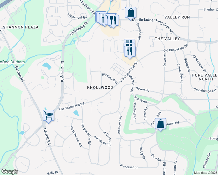 map of restaurants, bars, coffee shops, grocery stores, and more near in Durham