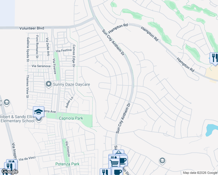 map of restaurants, bars, coffee shops, grocery stores, and more near 2980 Friendship Hill Circle in Henderson