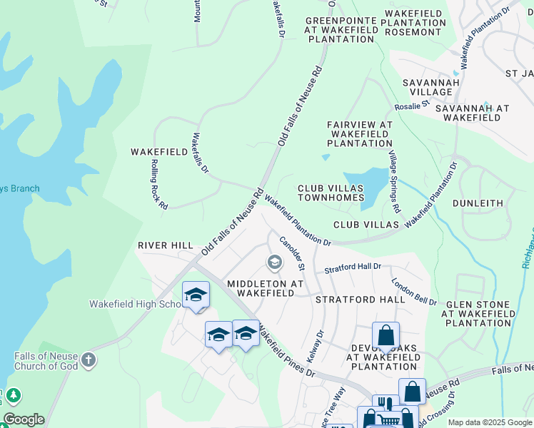 map of restaurants, bars, coffee shops, grocery stores, and more near 12514 Canolder Street in Raleigh