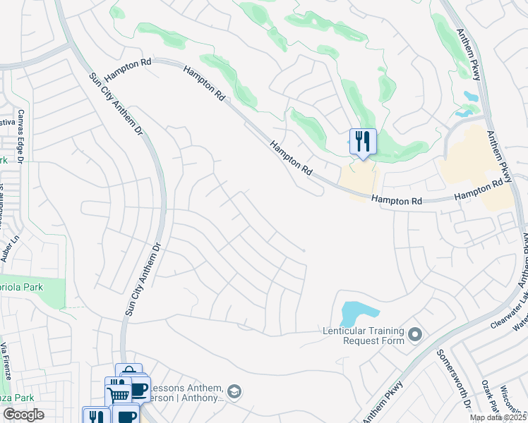 map of restaurants, bars, coffee shops, grocery stores, and more near 2784 Cherrydale Falls Drive in Henderson
