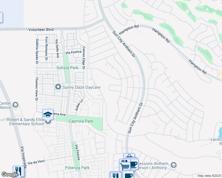 map of restaurants, bars, coffee shops, grocery stores, and more near 3016 Friendship Hill Circle in Henderson