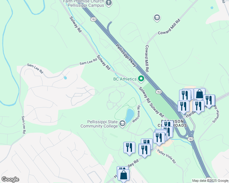 map of restaurants, bars, coffee shops, grocery stores, and more near 2412 Yellow Birch Way in Knoxville