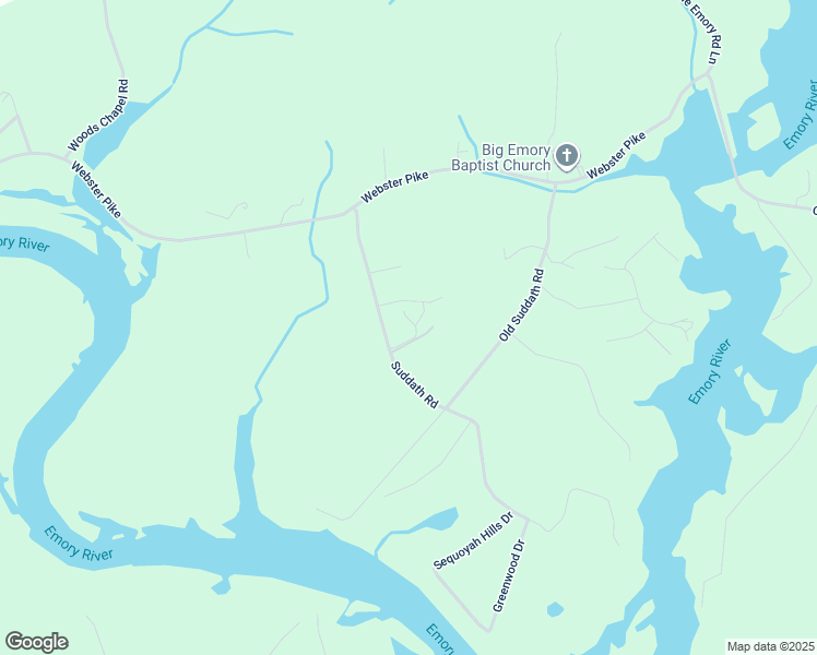 map of restaurants, bars, coffee shops, grocery stores, and more near 173 Suddath Road in Harriman