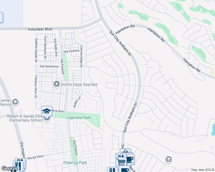 map of restaurants, bars, coffee shops, grocery stores, and more near 3016 Friendship Hill Circle in Henderson