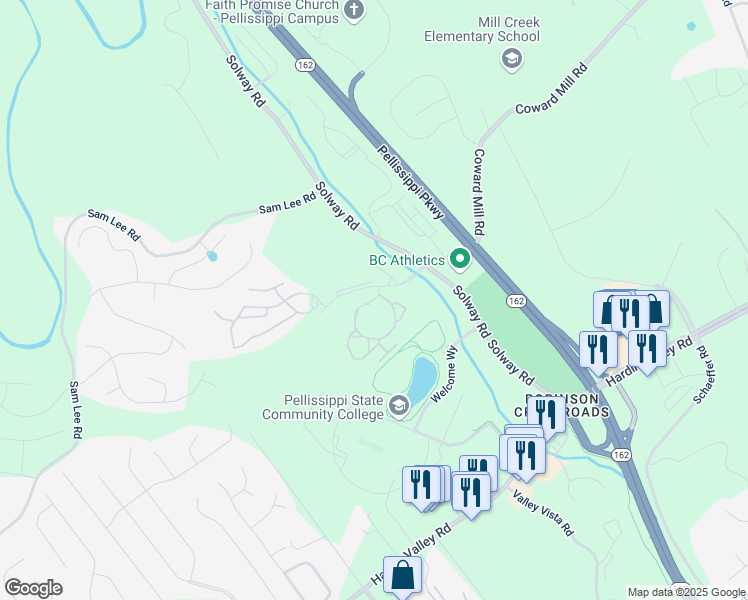 map of restaurants, bars, coffee shops, grocery stores, and more near 2412 Yellow Birch Way in Knoxville