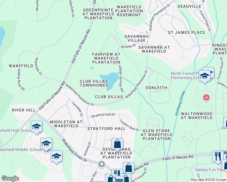 map of restaurants, bars, coffee shops, grocery stores, and more near 2525 Sharon View Lane in Raleigh