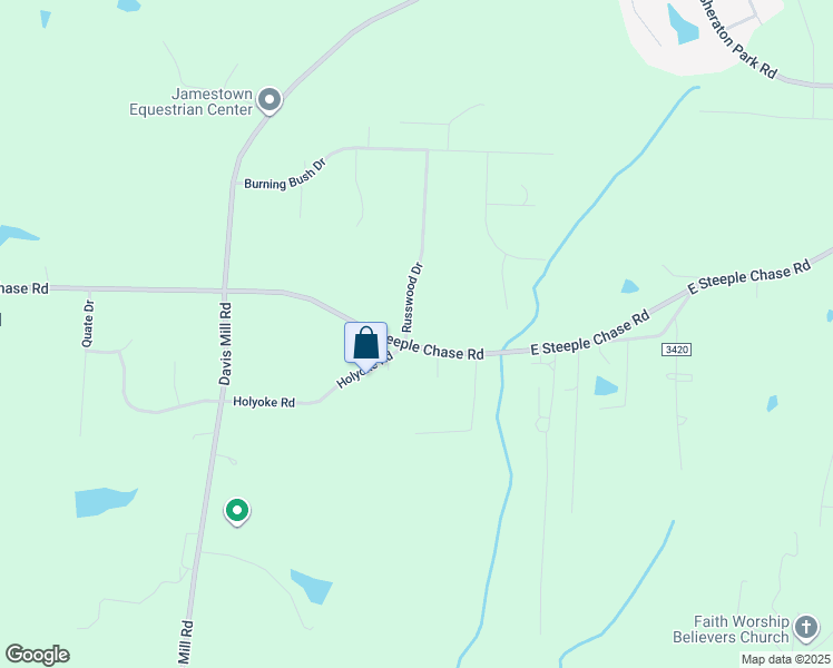map of restaurants, bars, coffee shops, grocery stores, and more near 401 East Steeple Chase Road in Pleasant Garden