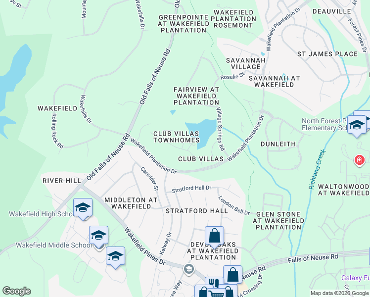 map of restaurants, bars, coffee shops, grocery stores, and more near 12608 Bellstone Lane in Raleigh