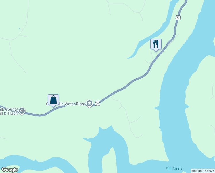 map of restaurants, bars, coffee shops, grocery stores, and more near 4233 Sparta Highway in Smithville