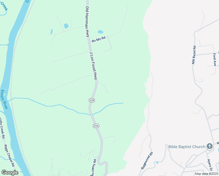 map of restaurants, bars, coffee shops, grocery stores, and more near 2717 Old Harriman Highway in Harriman