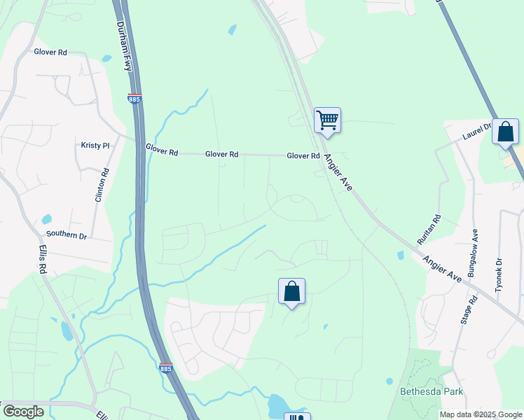 map of restaurants, bars, coffee shops, grocery stores, and more near 3625 Crafton St in Durham