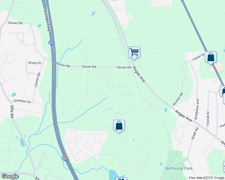 map of restaurants, bars, coffee shops, grocery stores, and more near 3625 Crafton St in Durham