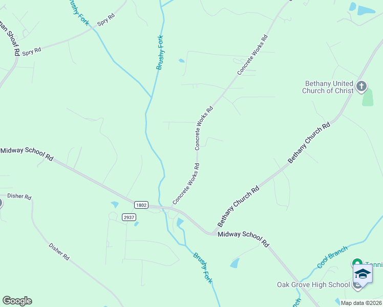 map of restaurants, bars, coffee shops, grocery stores, and more near 405 Concrete Works Road in Winston-Salem