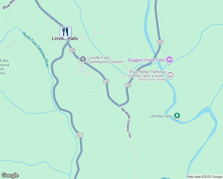 map of restaurants, bars, coffee shops, grocery stores, and more near 8646 Highway 183 in Newland