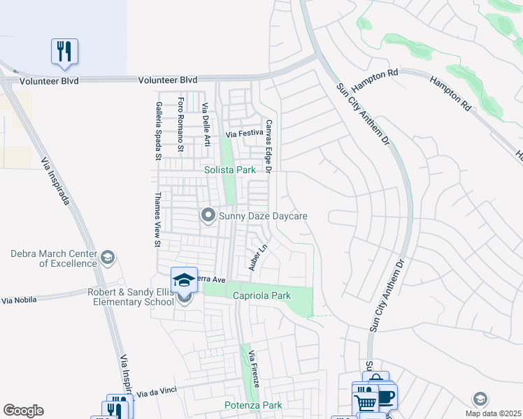 map of restaurants, bars, coffee shops, grocery stores, and more near 3133 Nevelson Walk in Henderson