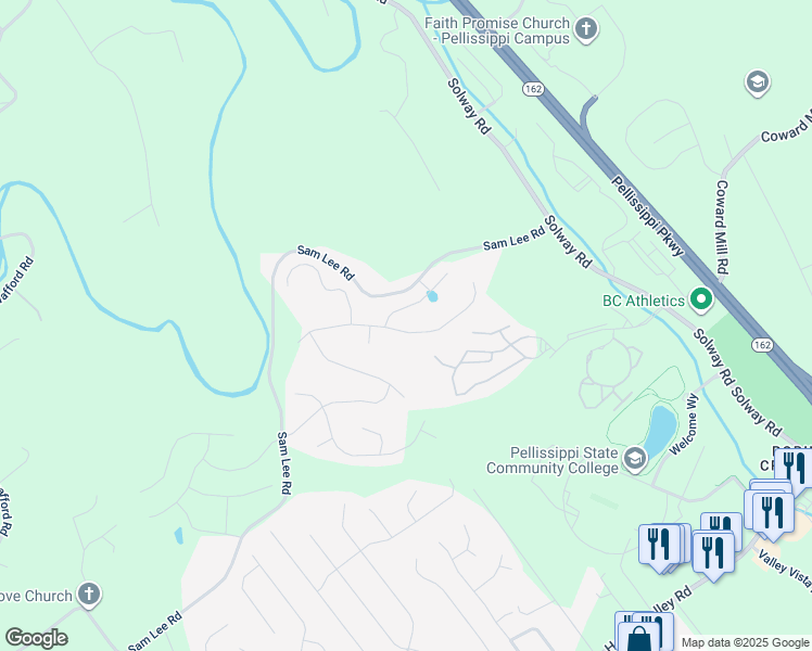 map of restaurants, bars, coffee shops, grocery stores, and more near 10827 Hunters Knoll Lane in Knoxville