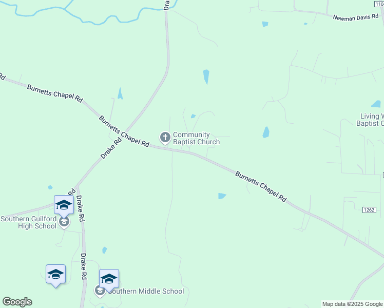 map of restaurants, bars, coffee shops, grocery stores, and more near 1303 Burnetts Chapel Road in Greensboro