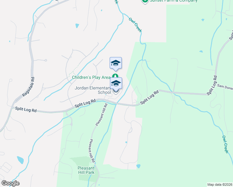 map of restaurants, bars, coffee shops, grocery stores, and more near 9714 Split Log Road in Brentwood