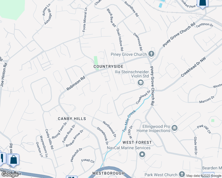 map of restaurants, bars, coffee shops, grocery stores, and more near 2014 Silverbrook Drive in Knoxville