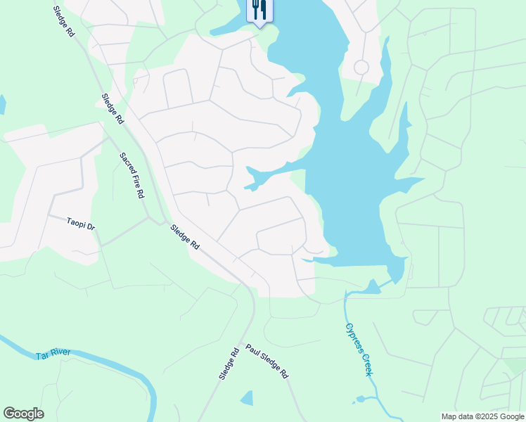 map of restaurants, bars, coffee shops, grocery stores, and more near 726 Sagamore Drive in Louisburg