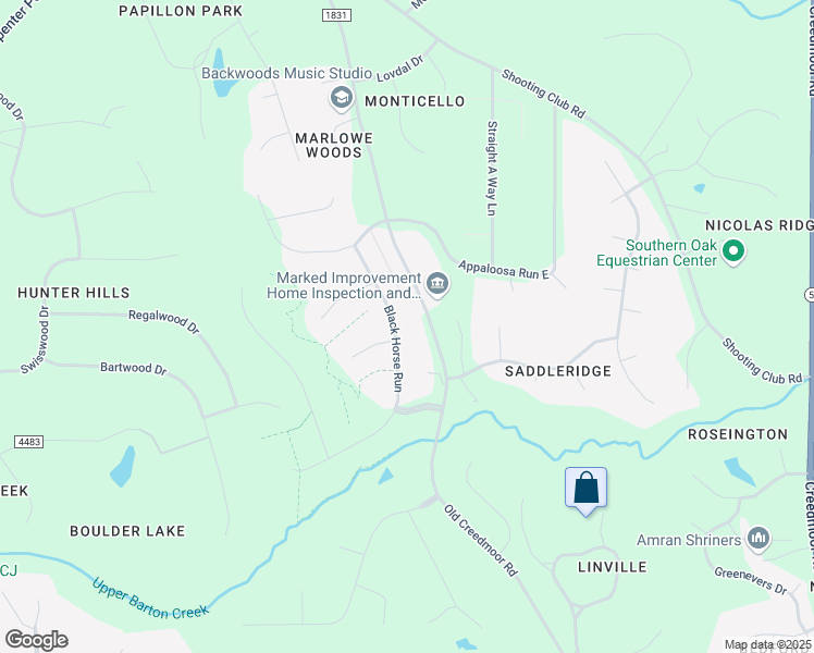 map of restaurants, bars, coffee shops, grocery stores, and more near 11800 Black Horse Run in Raleigh