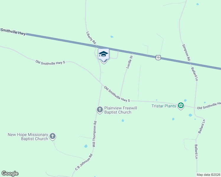 map of restaurants, bars, coffee shops, grocery stores, and more near 7276 Old Smithville Highway South in Sparta
