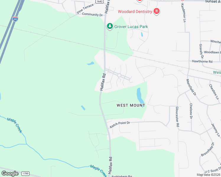 map of restaurants, bars, coffee shops, grocery stores, and more near 169 South King Charles Court in Rocky Mount