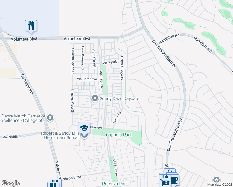 map of restaurants, bars, coffee shops, grocery stores, and more near 3133 Nevelson Walk in Henderson