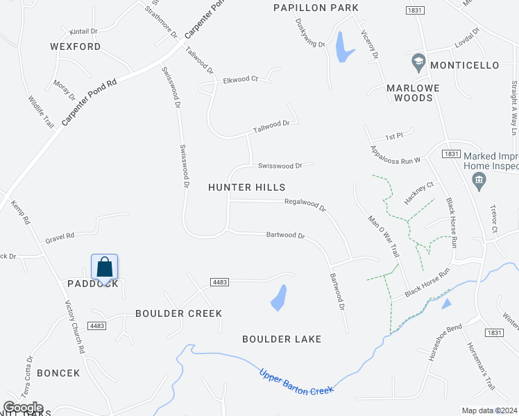 map of restaurants, bars, coffee shops, grocery stores, and more near 4909 Regalwood Drive in Raleigh