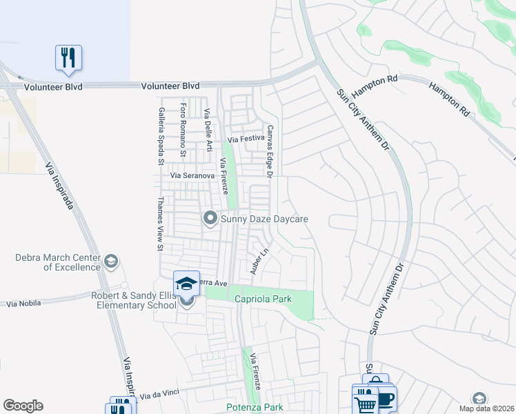 map of restaurants, bars, coffee shops, grocery stores, and more near 3133 Nevelson Walk in Henderson