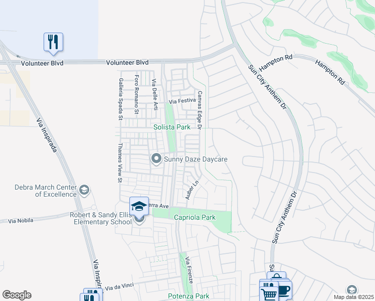 map of restaurants, bars, coffee shops, grocery stores, and more near 3148 Nevelson Walk in Henderson