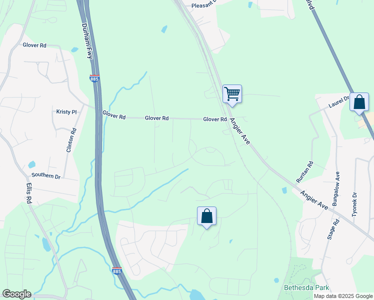map of restaurants, bars, coffee shops, grocery stores, and more near 2124 Jollay St in Durham