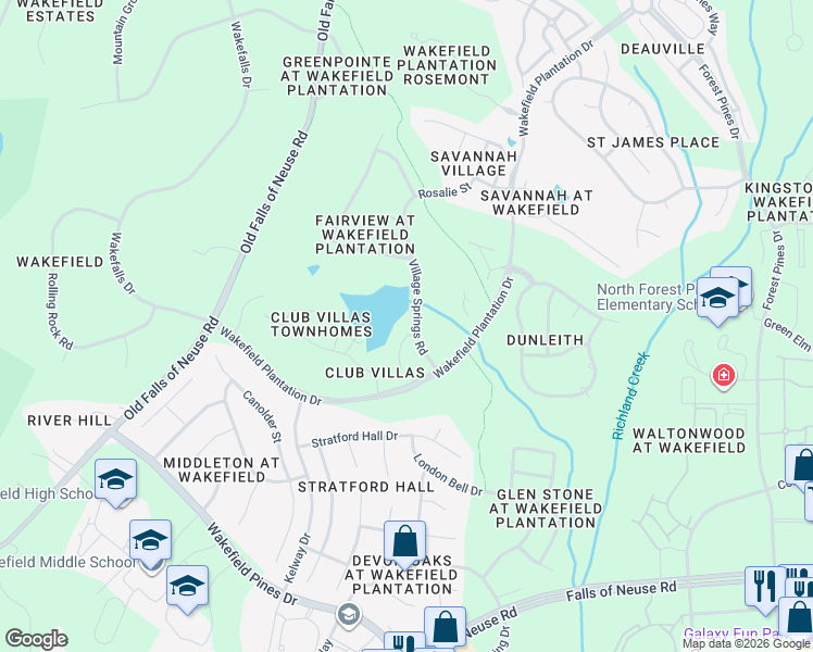 map of restaurants, bars, coffee shops, grocery stores, and more near 2525 Sharon View Lane in Raleigh