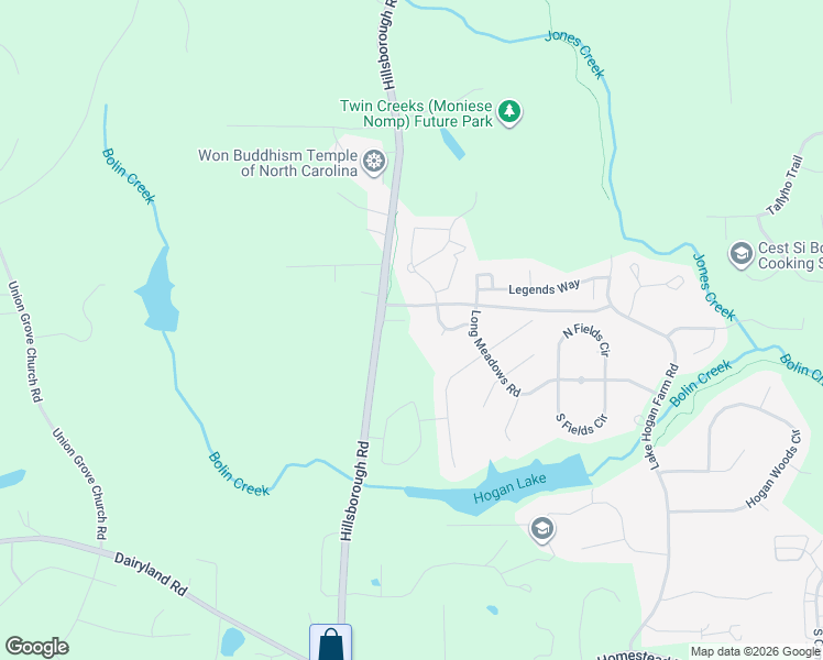 map of restaurants, bars, coffee shops, grocery stores, and more near 111 Lategan Lane in Chapel Hill