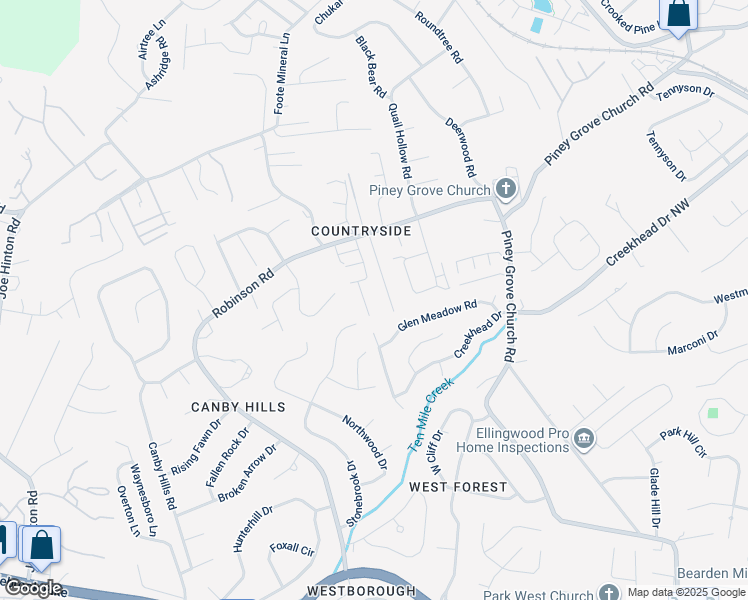 map of restaurants, bars, coffee shops, grocery stores, and more near 2014 Silverbrook Drive in Knoxville