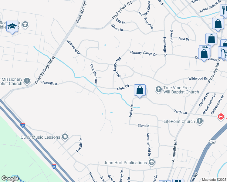map of restaurants, bars, coffee shops, grocery stores, and more near 719 Clear Circle in Smyrna