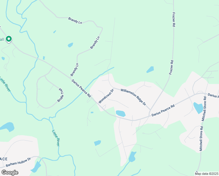 map of restaurants, bars, coffee shops, grocery stores, and more near 135 Williamston Ridge Drive in Youngsville
