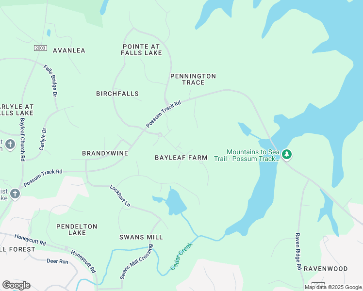 map of restaurants, bars, coffee shops, grocery stores, and more near 12400 Birchfalls Drive in Raleigh