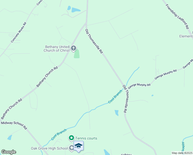 map of restaurants, bars, coffee shops, grocery stores, and more near 1203 Old Thomasville Road in Winston-Salem