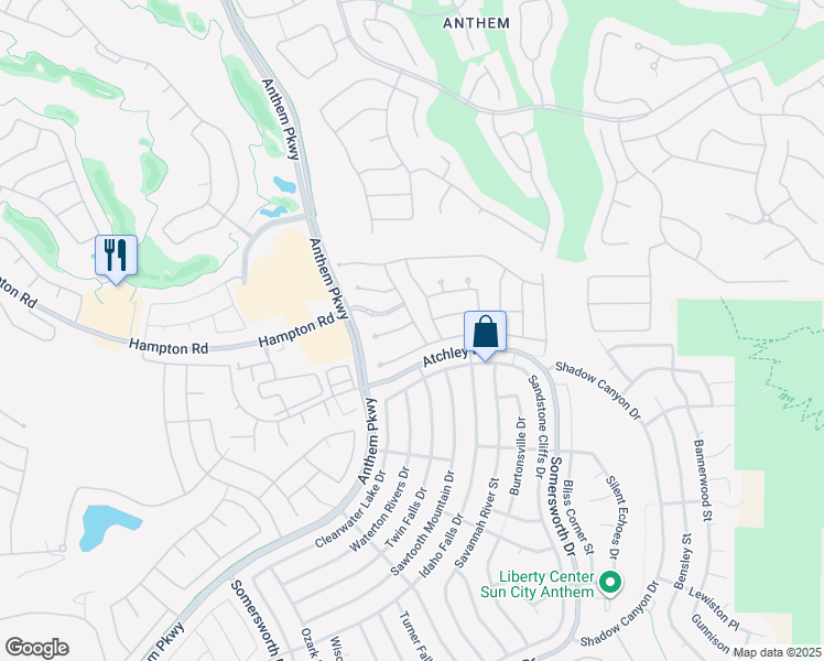 map of restaurants, bars, coffee shops, grocery stores, and more near 2359 Blooming Valley Court in Henderson