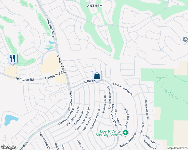 map of restaurants, bars, coffee shops, grocery stores, and more near 2320 Rosendale Village Avenue in Henderson