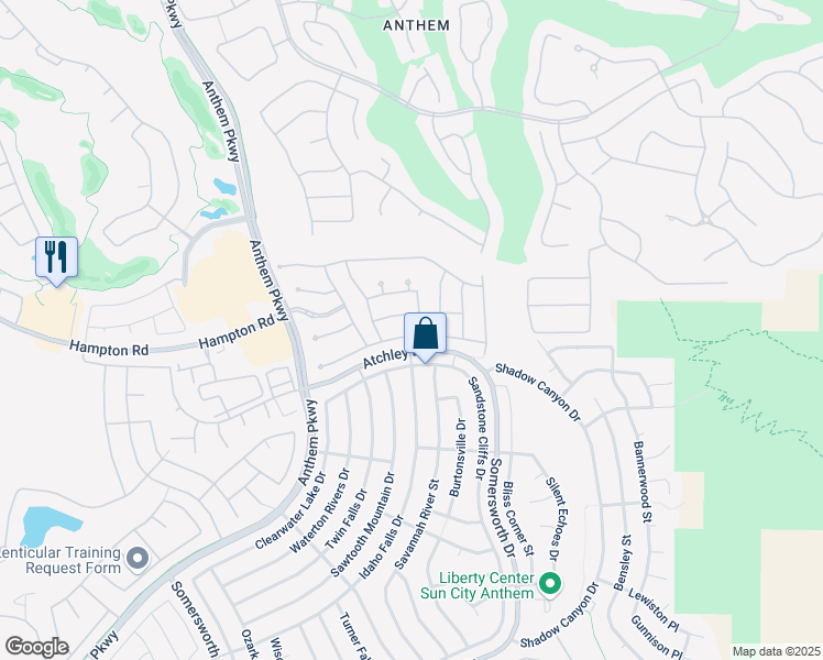map of restaurants, bars, coffee shops, grocery stores, and more near 2320 Rosendale Village Avenue in Henderson