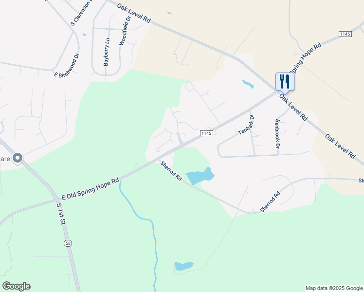 map of restaurants, bars, coffee shops, grocery stores, and more near 2577 East Old Spring Hope Road in Nashville