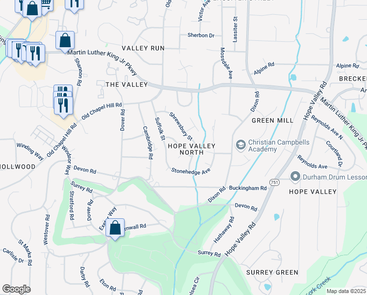 map of restaurants, bars, coffee shops, grocery stores, and more near 4 Herrick Place in Durham