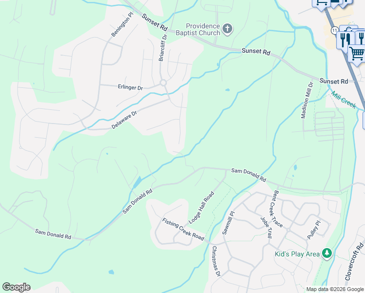 map of restaurants, bars, coffee shops, grocery stores, and more near 9880 Sam Donald Road in Nolensville