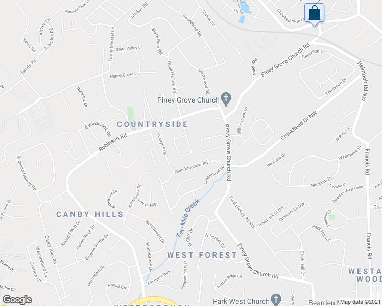 map of restaurants, bars, coffee shops, grocery stores, and more near 2076 Belle Terra Road in Knoxville