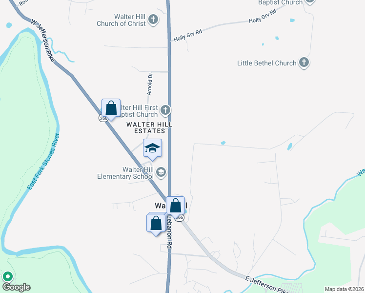 map of restaurants, bars, coffee shops, grocery stores, and more near 6500 Lebanon Pike in Murfreesboro